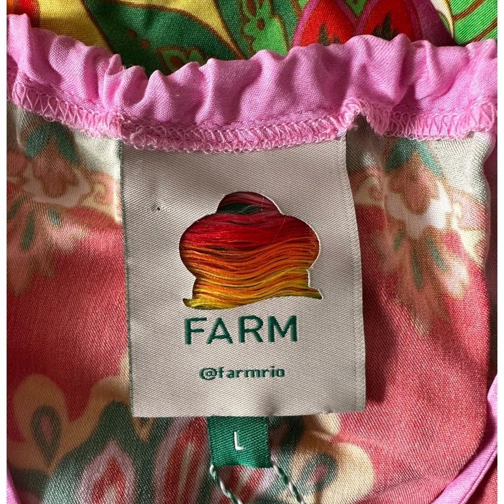 Farm Rio NWT SZ LGE Beach‎ Toucans Scarf Lenzing Ecovero viscose mini dress - Picture 10 of 16